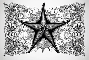 Gothic starfish tattoo idea