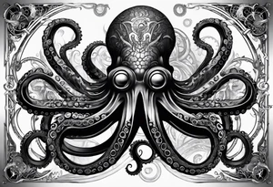 Octopus. Steampunk.  Biomech. Sinster.  Full arm sleeve....shoulder to wrist tattoo idea