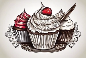 whisk, Cream, Knife, cupcakes resembles pastry chef tattoo idea