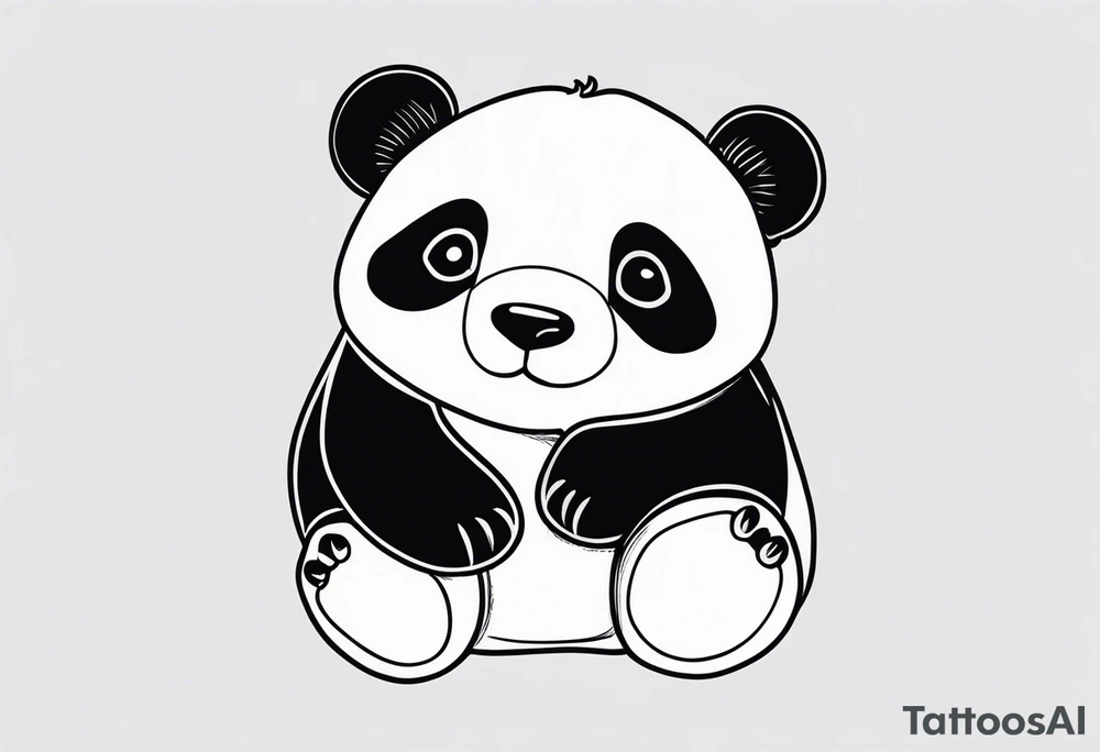 cute panda tattoo idea