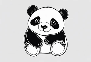 cute panda tattoo idea