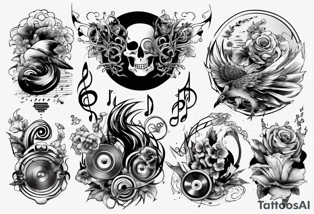 music sound tattoo idea