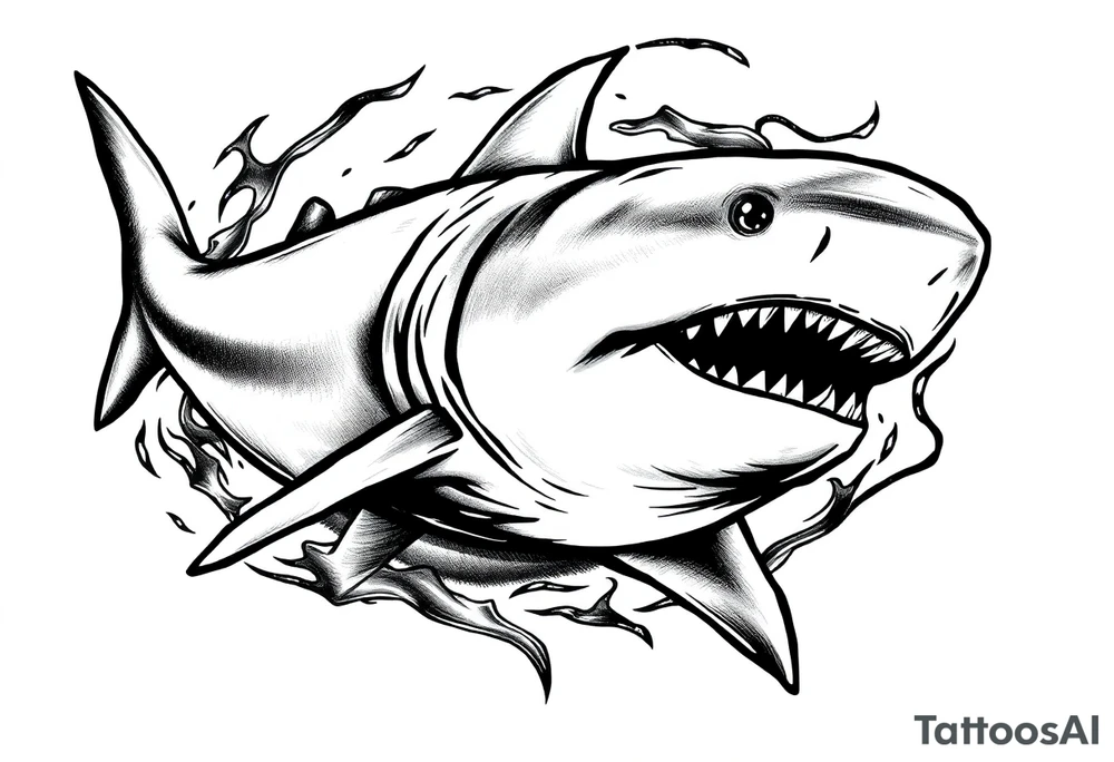 school of sharks from an above view tattoo idea
