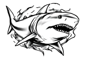 school of sharks from an above view tattoo idea
