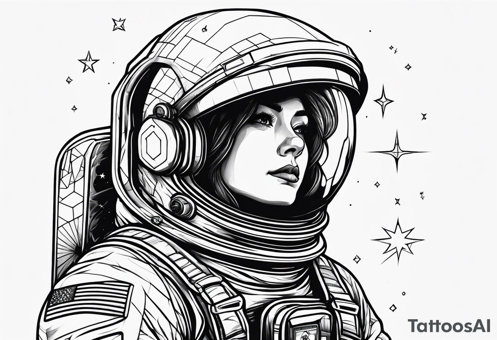astronaut in space tattoo idea