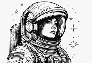astronaut in space tattoo idea
