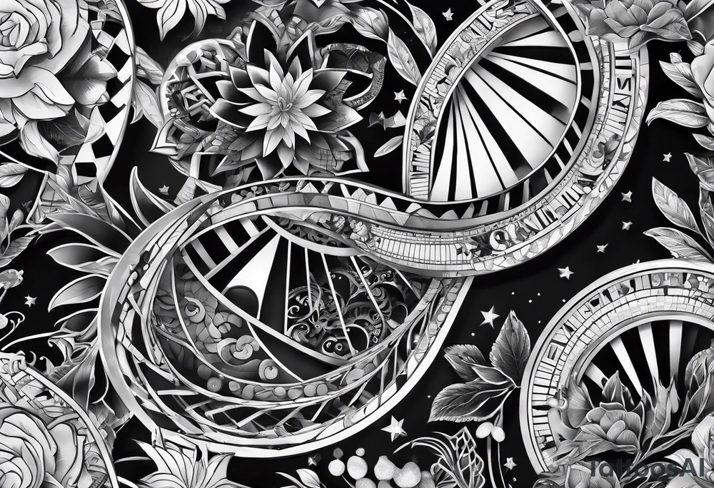 DNA helix made from cards tattoo idea