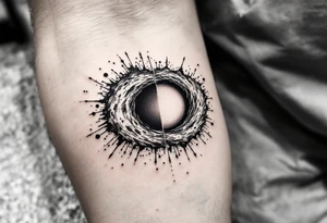 Two different universes on separate sides of a black hole tattoo idea