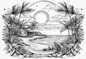 small Beachy travel not detailed tattoo idea