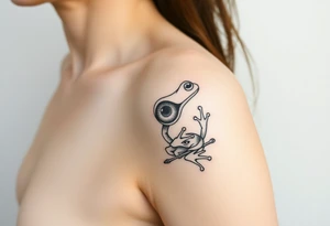 snake frog and eyeball tattoo idea