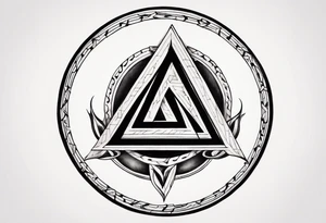 simple letter delta inside a chain circle tattoo idea