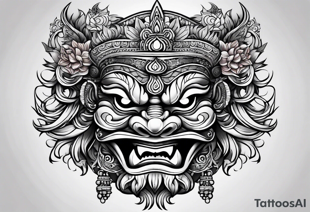 Barong mask tattoo idea