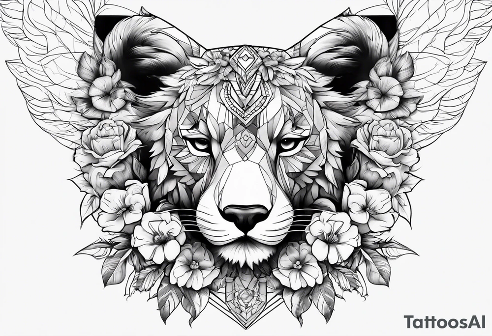 animal, flowers. For remember the death, my dad. and the futur, for being strong tattoo idea