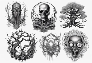 lovecraft them
with tree tattoo idea