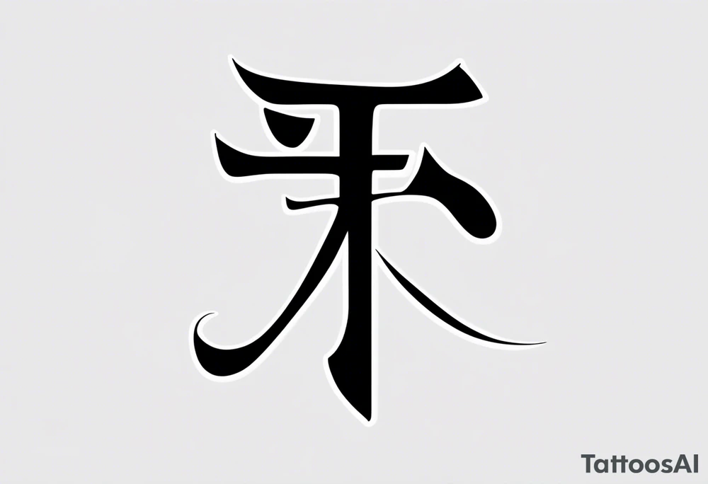 A minimal-styled tattoo design that represents the key concept of living a life is 'happiness' in Chinese characters. tattoo idea