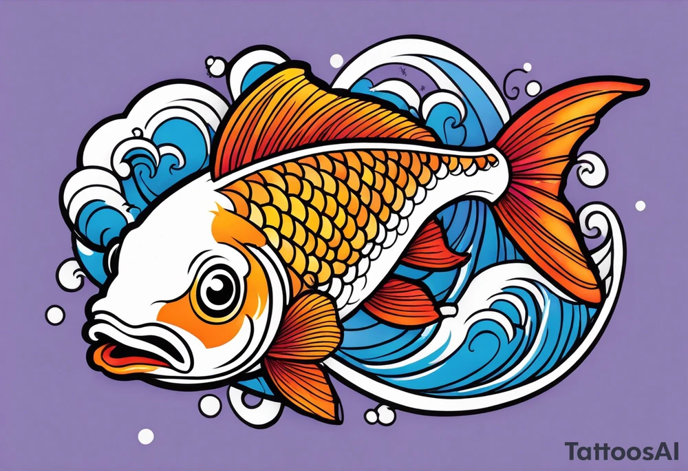 Lavender koi tattoo idea