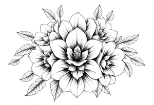 ornaments of flowers, very intricate and detailed, extremely detailed tattoo idea