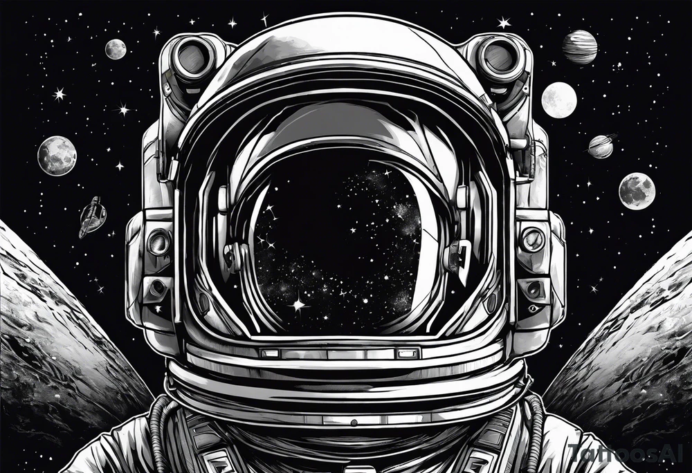 Astronaut in space tattoo idea