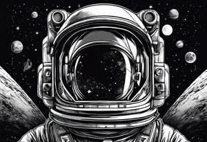 Astronaut in space tattoo idea