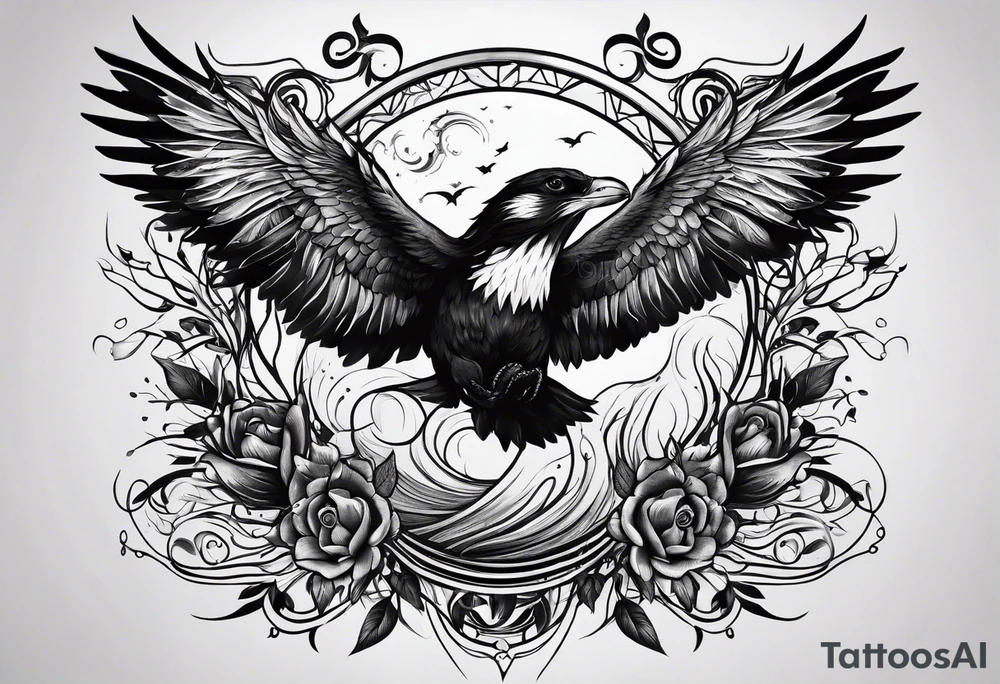 roots and wings tattoo idea
