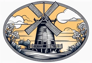 dutch windmill tattoo idea