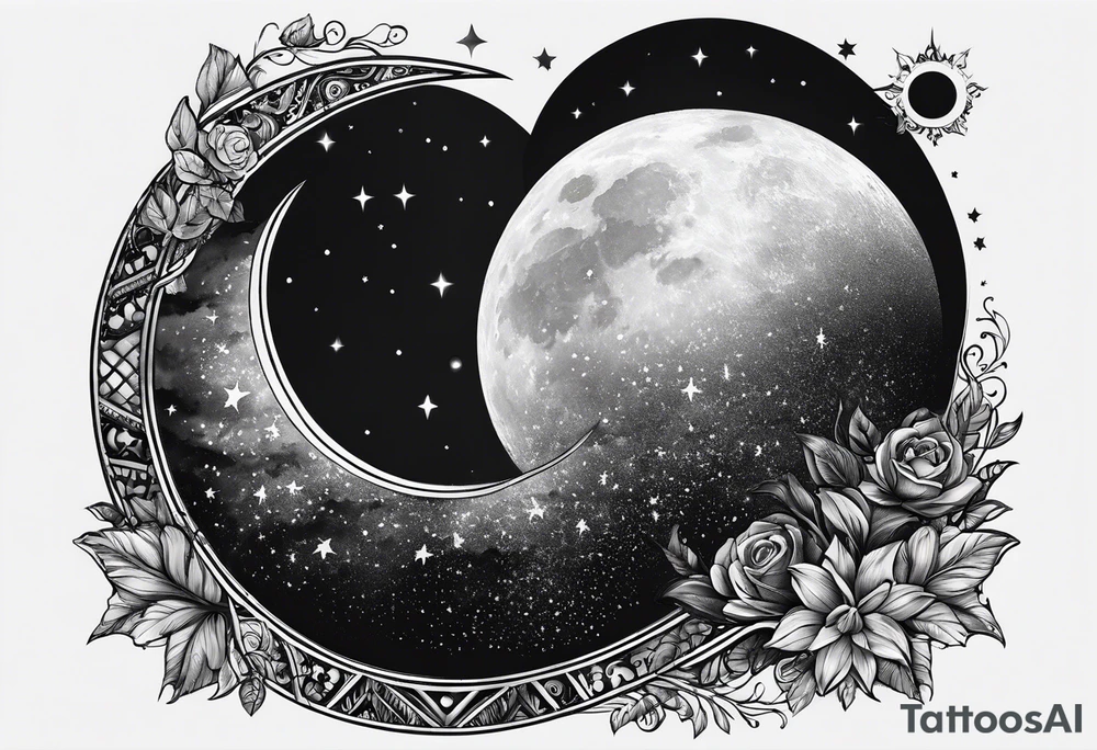 Realistic moon tattoo idea