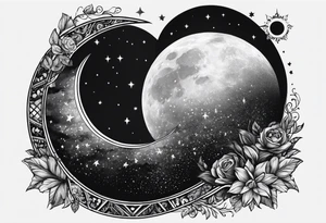 Realistic moon tattoo idea