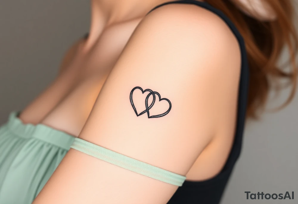 two wedding rings as two interlock hearts tattoo idea