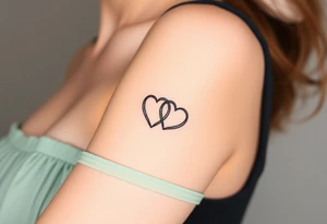 two wedding rings as two interlock hearts tattoo idea