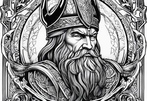 nordic god odin no helmet tattoo idea