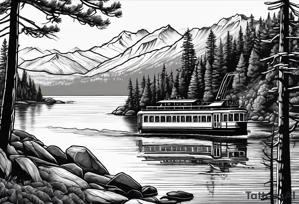 palisades tahoe
 tram face showing tram and lake in the background tattoo idea
