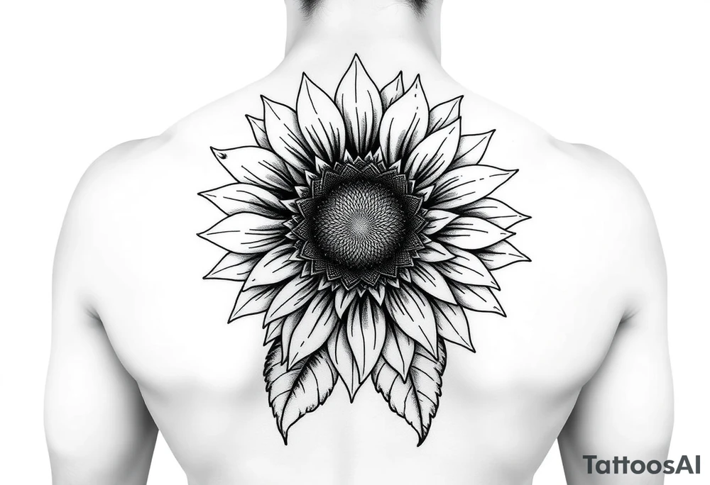 Sunflower quarter sleeve feminine tattoo idea