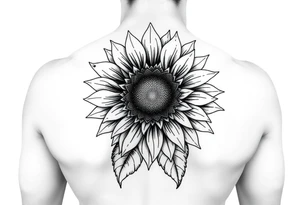 Sunflower quarter sleeve feminine tattoo idea