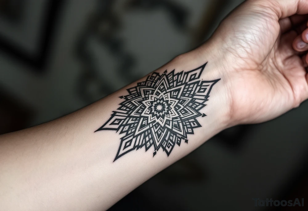 photograph trippy geometric tattoo idea