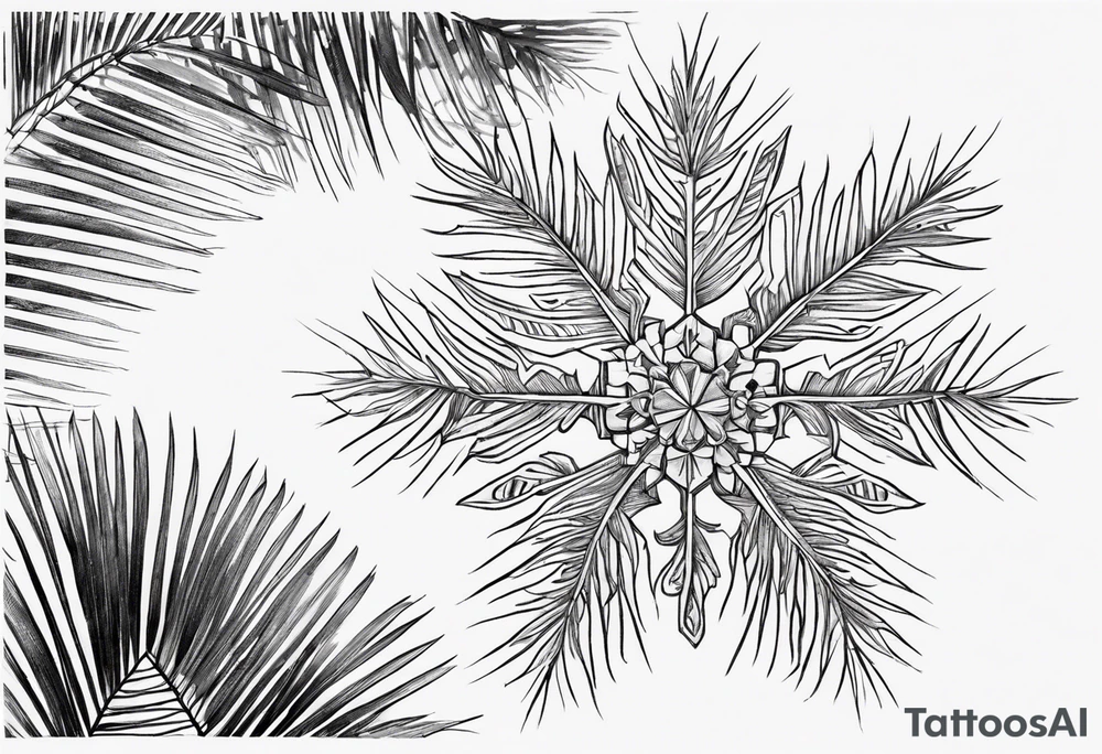 Snowflakes, palm, small tattoo idea