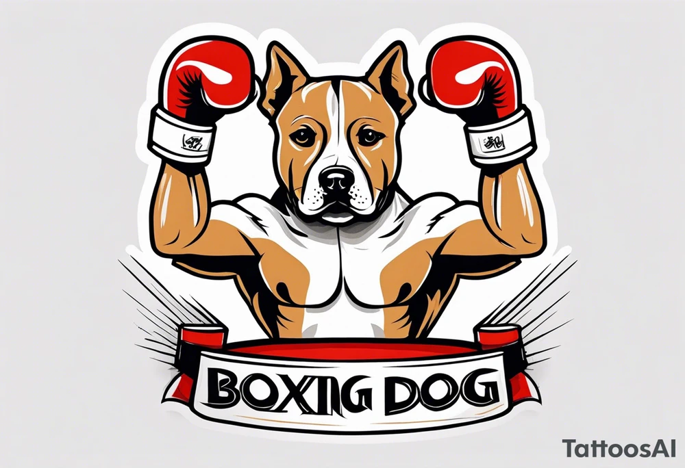 Dog boxing coach tattoo idea