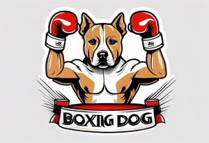 Dog boxing coach tattoo idea
