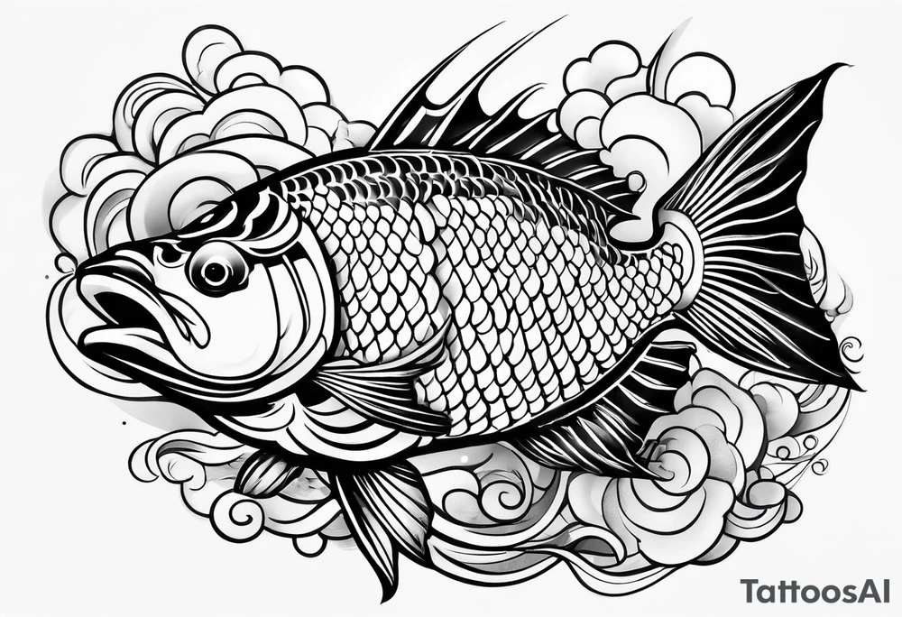 coyfish japanese style tattoo idea