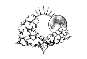 The clouds, the sun, and the moon tattoo idea