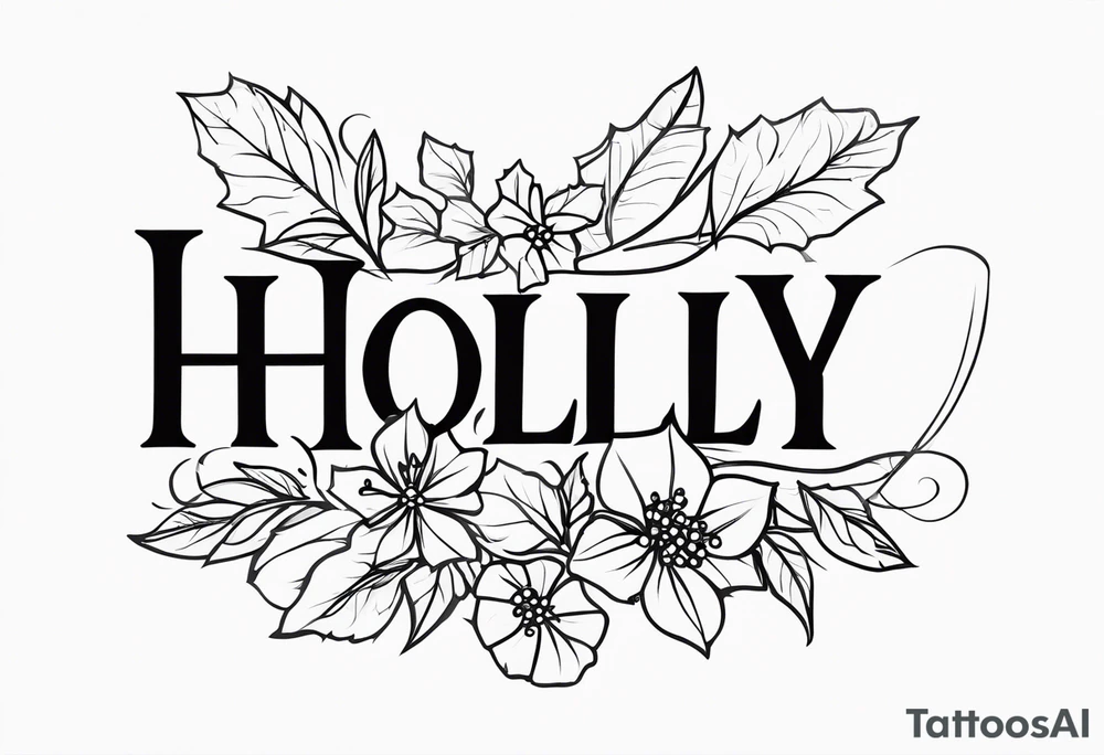 Holly December 
birth flower tattoo idea