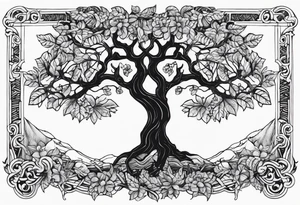 Baum mit langen Wurzeln tattoo idea