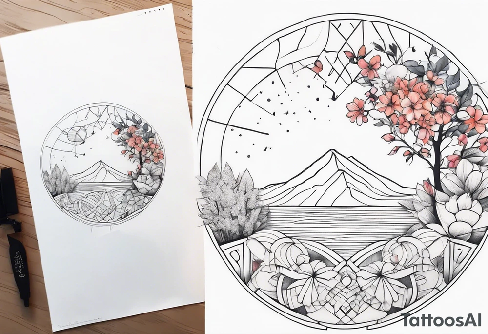 delicate minimalist pathwork sleeve tattoo tattoo idea