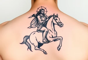 dynamic jesus as rider on the white horse tattoo idea