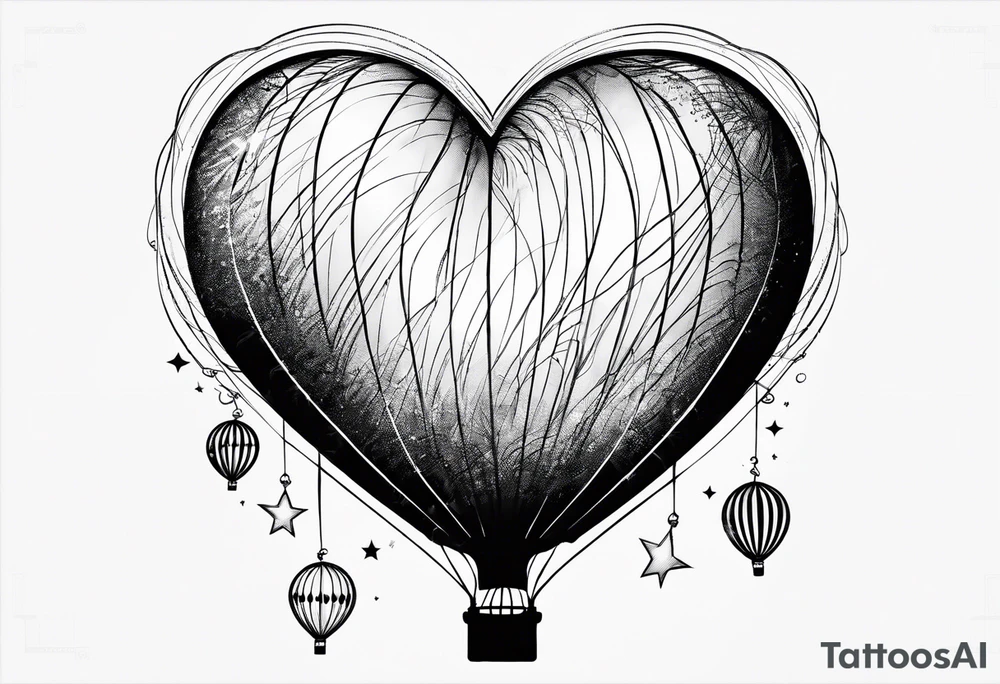 heartshaped party baloon with a strin and pulse heartbeat on a string tattoo idea