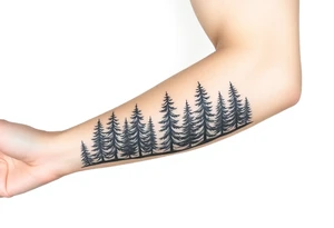 Coniferous forest forearm tattoo sleeve tattoo idea