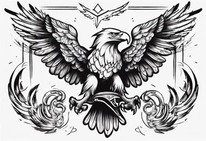One sketch of an eagle in a traditional tattoo style tattoo idea