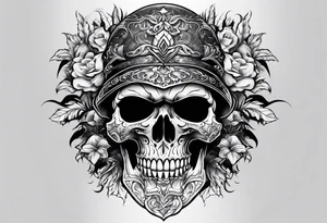 demonic skull tattoo idea