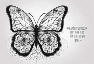 Butterfly with a depression quote tattoo idea