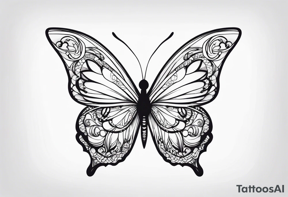 Thin Minimalistic butterfly tattoo idea