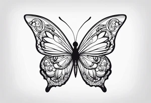 Thin Minimalistic butterfly tattoo idea